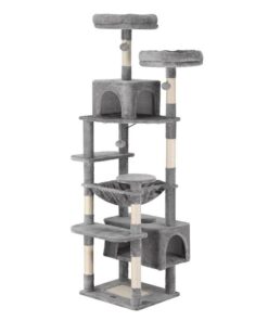 i.Pet Cat Tree 184cm Tower Scratching Post Trees Scratcher Condo House Light Grey