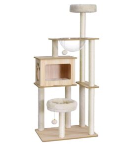 i.Pet Cat Tree Tower Scratching Post Scratcher 142cm Wood Bed Condo House