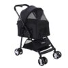 i.Pet Pet Stroller Dog Pram Cat Carrier Travel Large Pushchair Foldable 4 Wheels Black