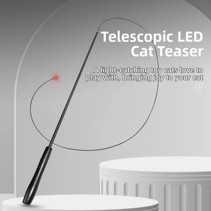pet products Interactive LED telescopic pole cat teaser stick