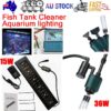 36W aquarium sand washer with plug adapter & 15W 66LED RGBW aluminum shell bracket light 40CM/28-key control