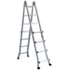 BULLET 4m Folding Aluminium Multipurpose Ladder, w/ Workshelf Platform, Spring Assisted Rapid Safety Lock Adjusters