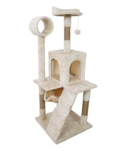 Furtastic 135cm Cat Tree Scratching Post - Beige