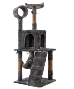 Furtastic 135cm Cat Tree Scratching Post - Dark Grey
