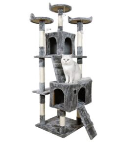 Furtastic 170cm Cat Tree Scratching Post - Silver Grey