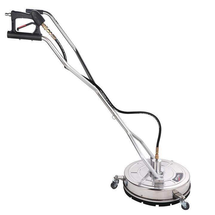 JET-USA 21" Stainless Steel Pressure Washer Surface Cleaner with Yoke Handlebar, 3/8" Fitting, For Concrete Driveway Patio Floor
