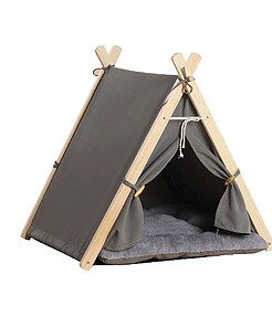 Pets Teepee Dogs Tent Removable and Washable Cats Tents Dog Cat Bed With Cushion