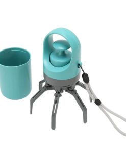 Zero-Contact Dog Poop Scooper with 6-Claw Mechanism & Built-in Bag Dispenser - Lightweight Pet Waste Picker for Outdoor Walks (Teal Blue)