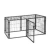 i.Pet Large Dog Crate Cage Playpen 129cm Puppy Pen Pet Enclosure Black