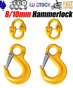 8/10mm Hammerlock +Eye Sling Hook Safety Chain Caravan Trailer connecting Extend