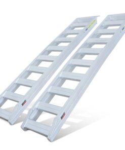 BULLET Pair of 2.3m Aluminium Loading Ramps, 4000kg Total Capacity, Heavy-Duty, 50cm Max Height, Safety Pin, for Car, 4x4, Ride on Mower, ATV, Mini Ex