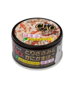 CIAO Canned Jelly For Cat Chicken Fillet And Crab Stick 85G X24