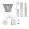Portable Air Conditioner Window Kit - Exhaust Hose Adaptor Pipe & Slide Plate