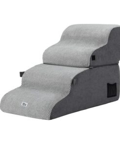 i.Pet Dog Stairs and Bed 2-in-1 Sofa Car Foam Non-Slip Washable Pet Stairs Indoor Grey