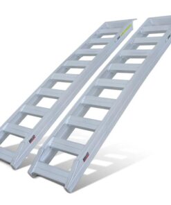 BULLET Pair of 2.3m Aluminium Loading Ramps, 4000kg Total Capacity, Heavy-Duty, Safety Pins, for Car, 4x4, Ride on Mower, ATV, Mini Excavator