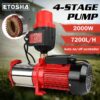 ETOSHA 2000W Garden Water Pump High Pressure 4-Stage Tank Farm Irrigation Pump