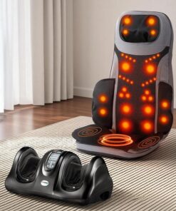 Livemor 8-nodes Full Back Massage Seat Cushion Heating With Foot Massagers