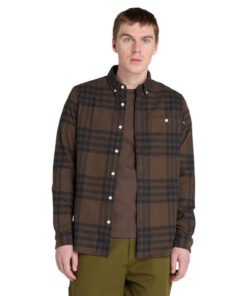 Men's Midweight Flannel Check Shirt Brown