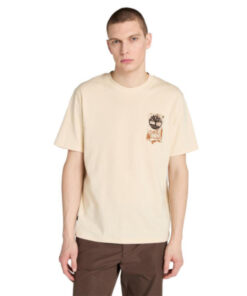Men's Timberland® Brand Carrier Slogan Back Graphic T-Shirt Beige