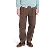 Washed Peached Twill Pleated Pant Brown