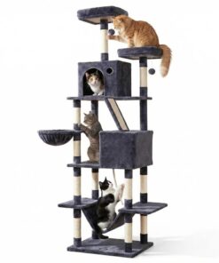 i.Pet Cat Tree Tower 206cm Large Scratching Post Furniture Scratcher House Grey