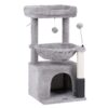 i.Pet Cat Tree Tower 82cm Scratching Post Furniture Scratcher House Light Grey
