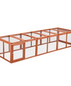 i.Pet Chicken Coop Wooden Pet Run Rabbit Hutch Large Outdoor Cage with Play Area Brown