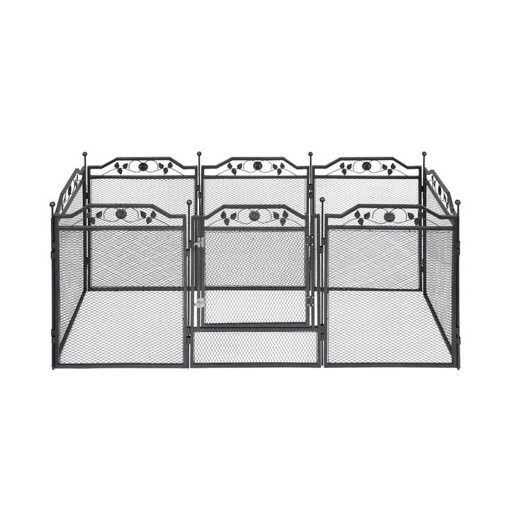 i.Pet Pet Dog Playpen Heavy-Duty Enclosure Multi-Configuration Indoor Outdoor Black