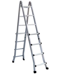 BULLET 4m Folding Aluminium Multipurpose Ladder, w/ Workshelf Platform, Spring Assisted Rapid Safety Lock Adjusters