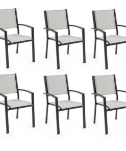 FORTIA 6pc Outdoor Dining Chair Set, for Outside