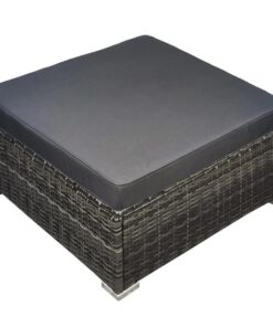LONDON RATTAN 1 Seater Outdoor Ottoman Modular Wicker Lounge Furniture, Grey