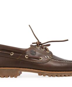 Men's Timberland® Authentic 3-Eye Lug Handsewn Boat Shoe Brown 8 US Mens