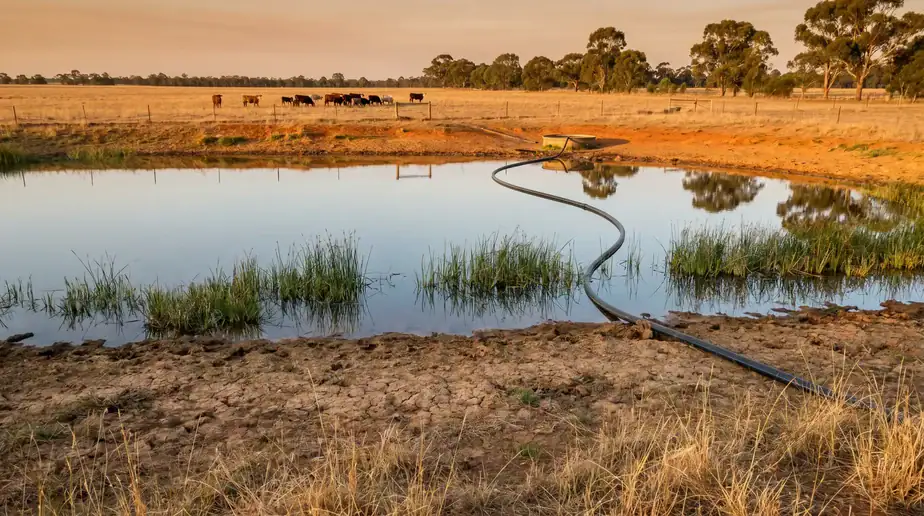 Water management system at Big Ditch Aquatecture in rural Australia.