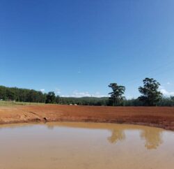 Excavation and dam construction by Big Ditch Dam Building Company for water management.