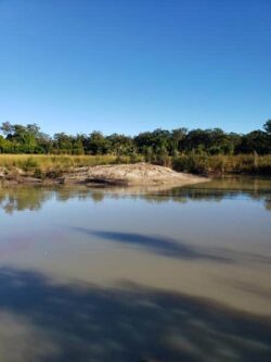 Heavy machinery used for dam construction at Big Ditch Dam Building Company site.